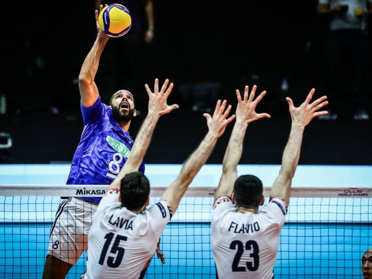 Volleyball spike with a Mikasa ball